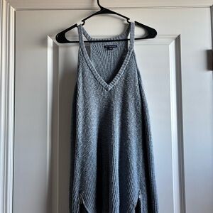 American Eagle Dusty Blue Open Shoulder Sweater